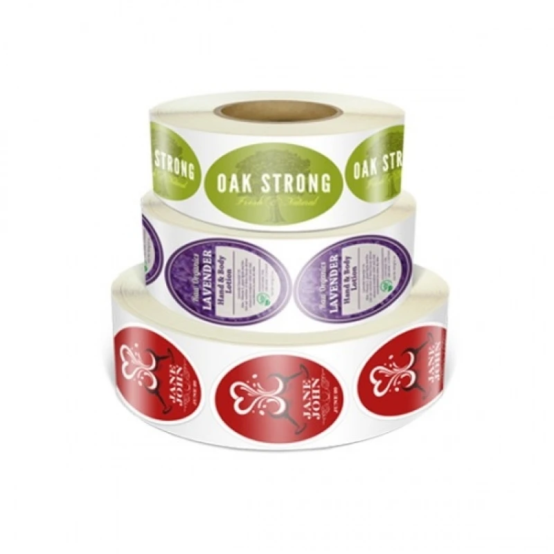 rótulo adesivo redondo